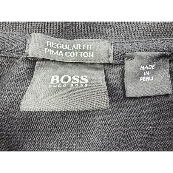 Hugo Boss Regular Fit Size Medium (Euro XL) Mens Black Embroidered Logo Polo - Picture 7 of 13